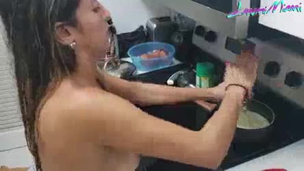 Fucking my wife while preparing a bacon
